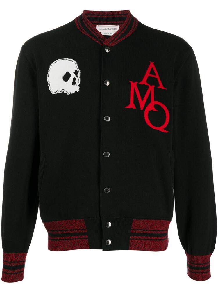 Alexander McQueen skull intarsia bomber jacket - Black Cover