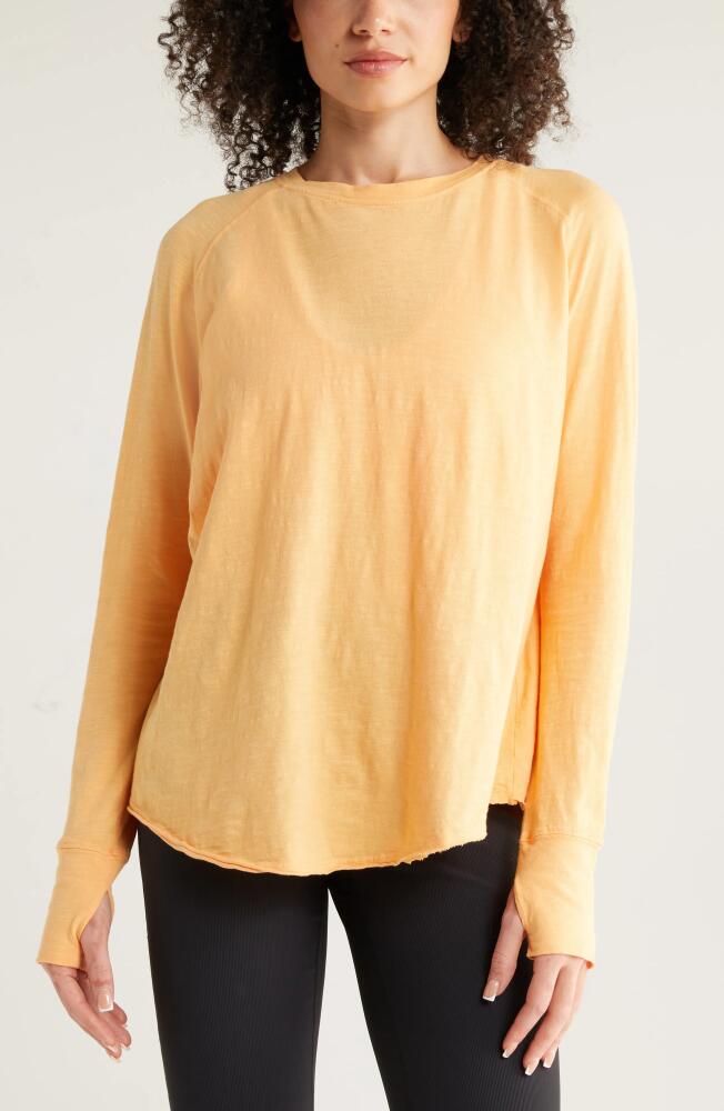 zella Relaxed Long Sleeve Slub Jersey T-Shirt in Coral Beads Cover