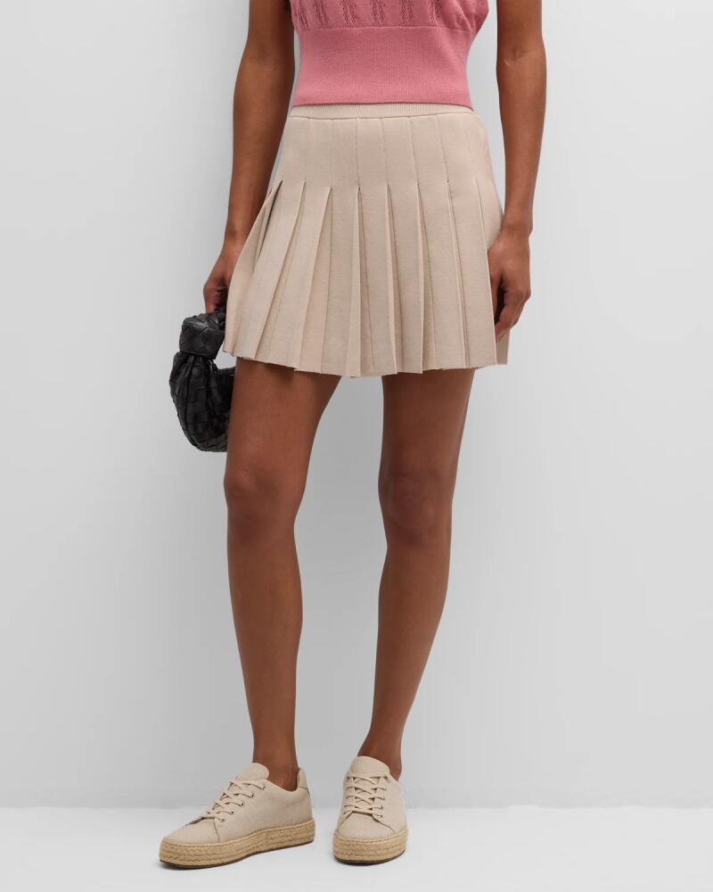 Max Mara Studio Mino Pleated Knit Mini Skirt Cover