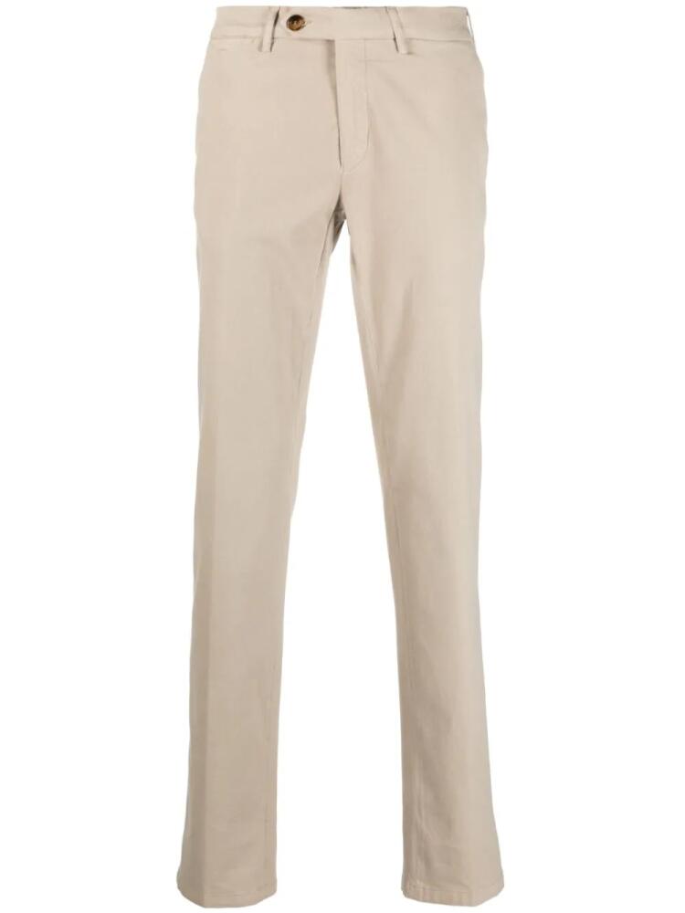 Canali mid-rise cotton chino trousers - Neutrals Cover