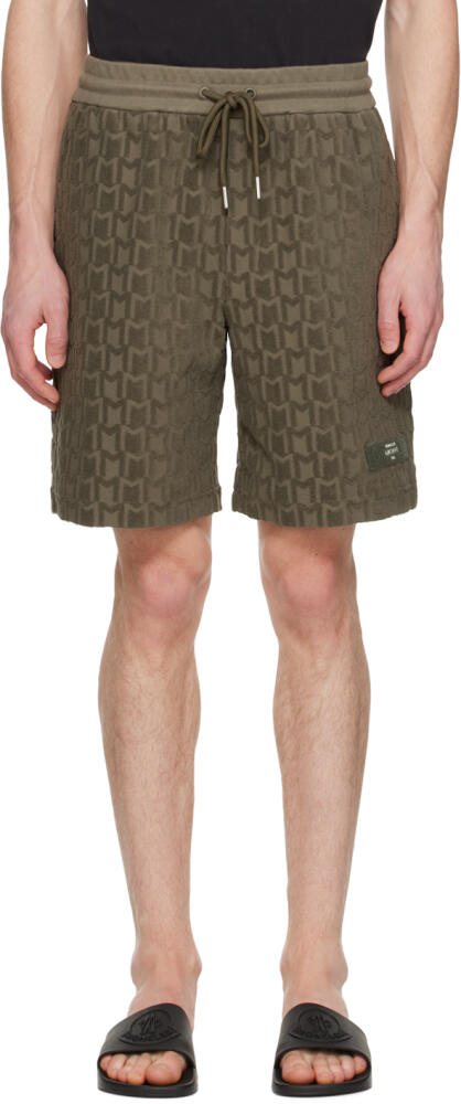 Moncler Khaki Monogram Shorts Cover