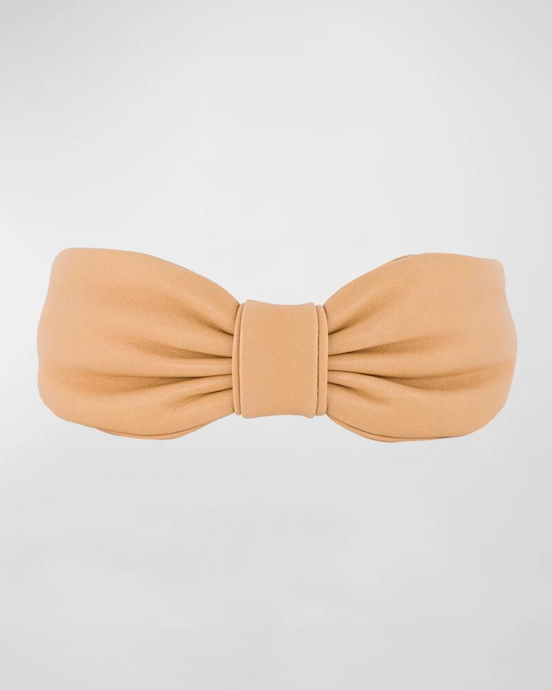 Alexandre de Paris Bow Leather Headband Cover