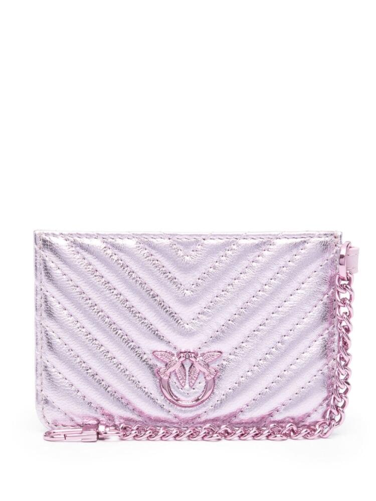 PINKO Love Birds quilted metallic cardholder - Purple Cover