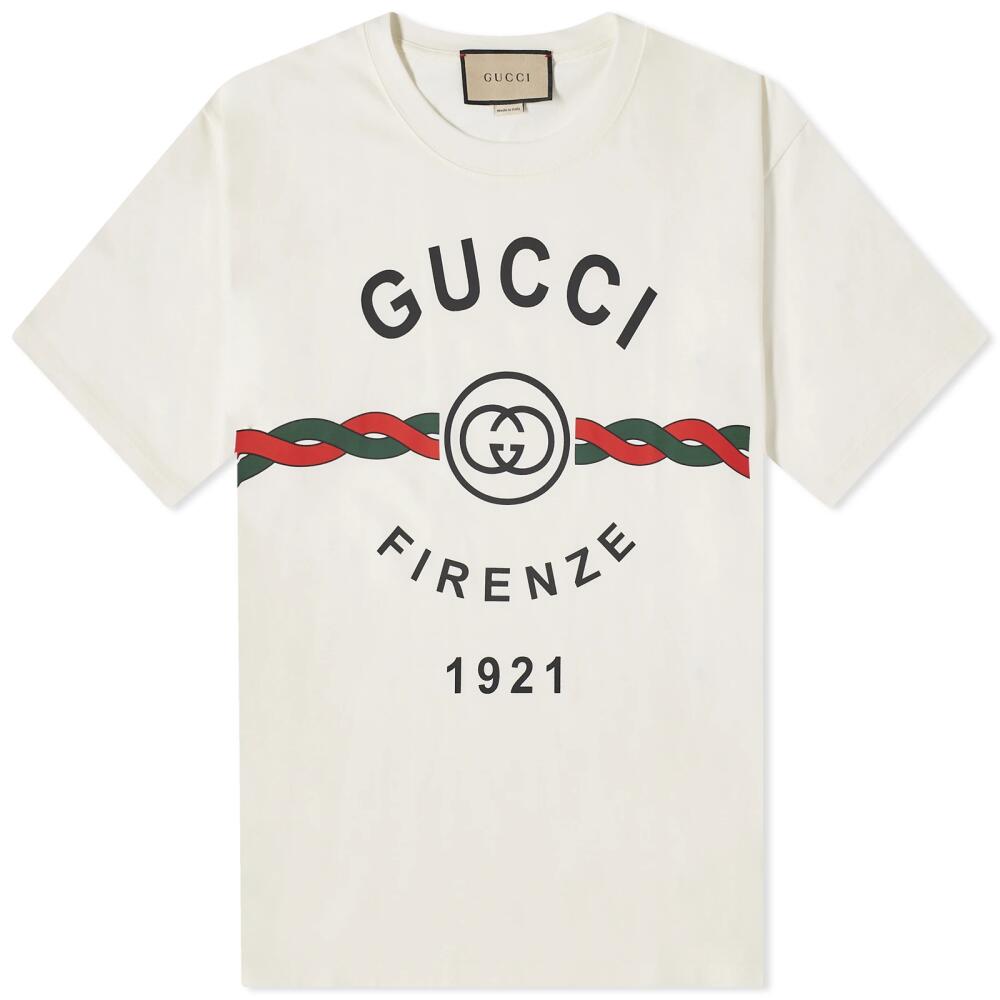 Gucci Men's Firenze Print T-Shirt in White Cover