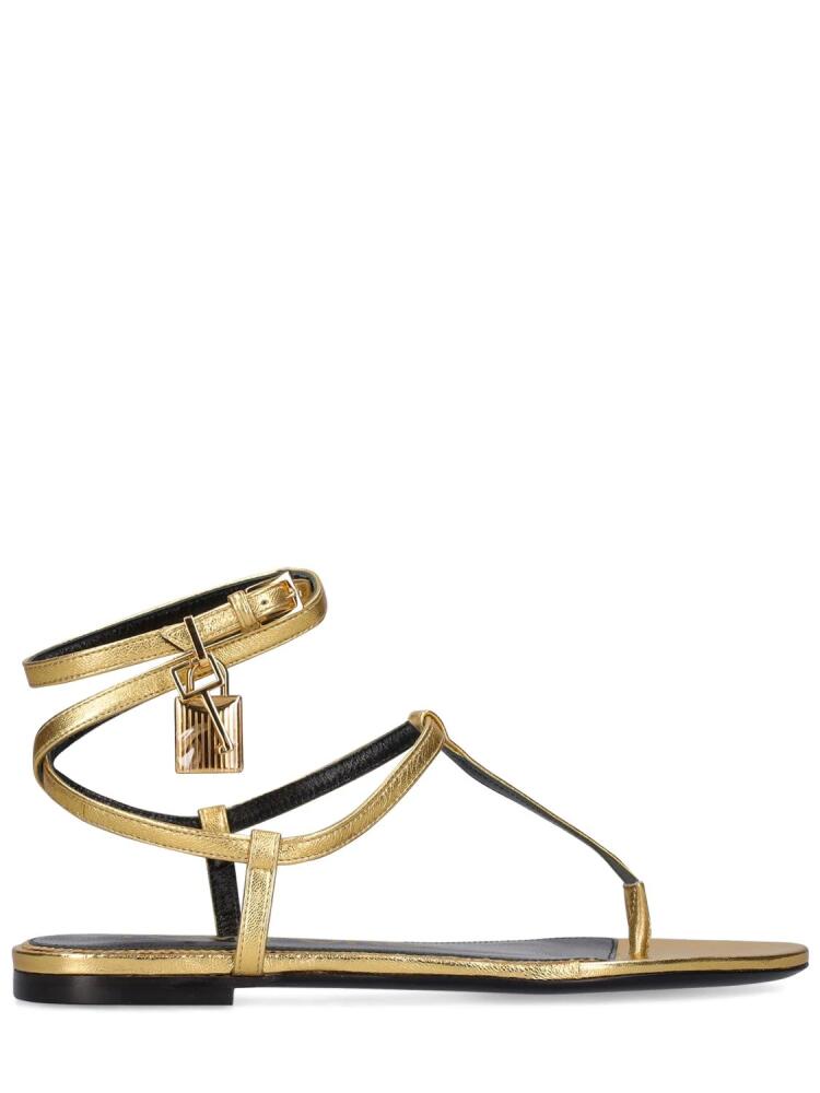 TOM FORD 10mm Laminated Leather Thong Sandals Cover