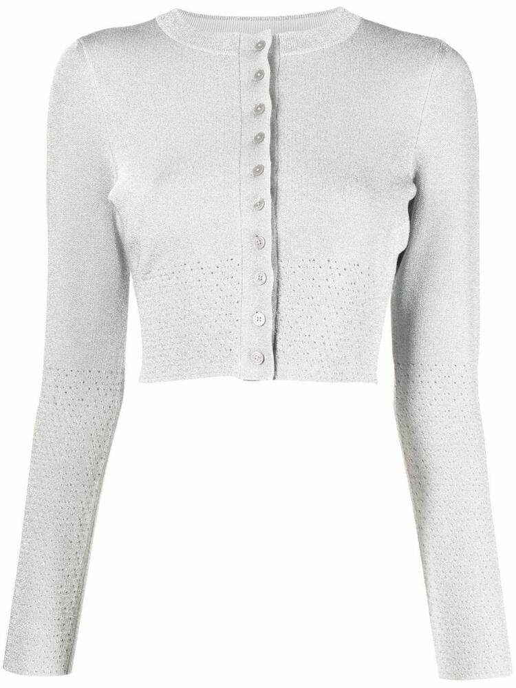 Victoria Beckham lurex cropped cardigan - Grey Cover