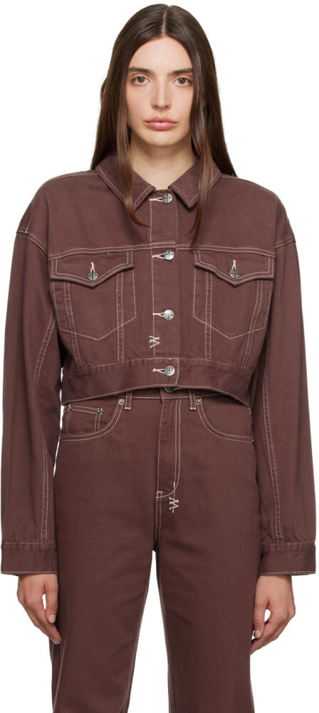 Ksubi Burgundy Kommand Denim Jacket Cover