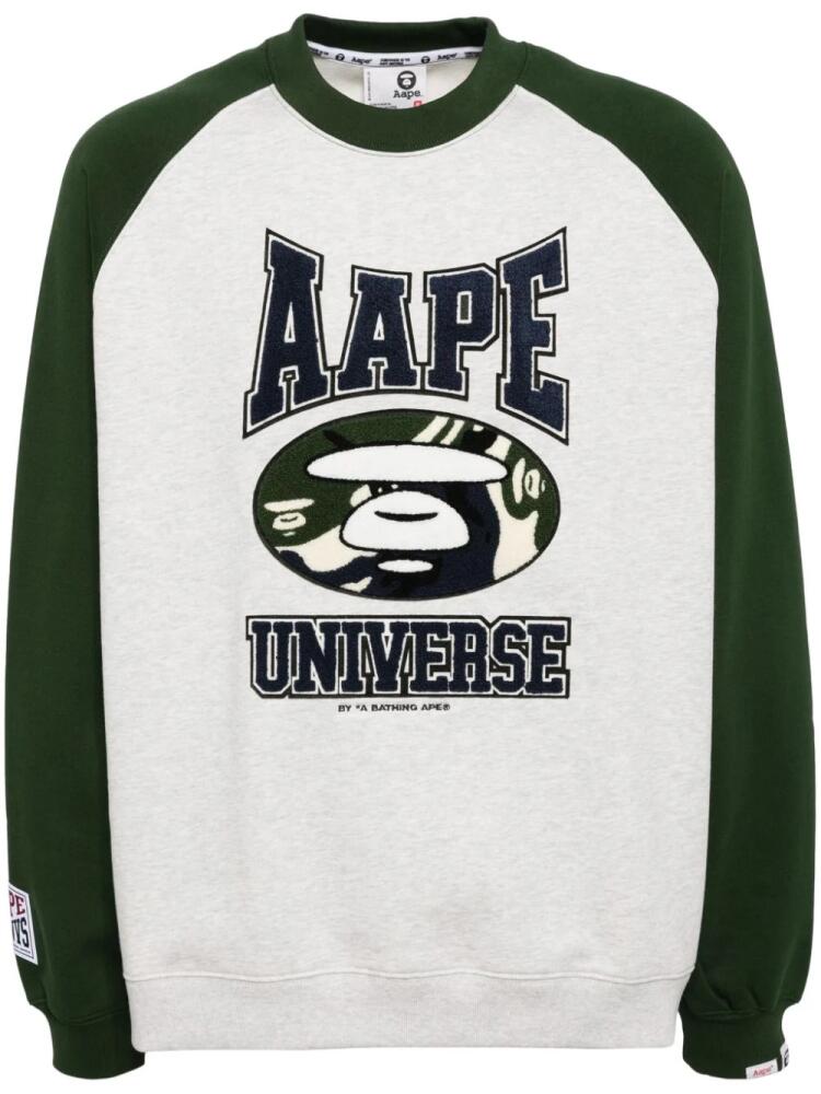 AAPE BY *A BATHING APE® logo patched sweatshirt - Green Cover