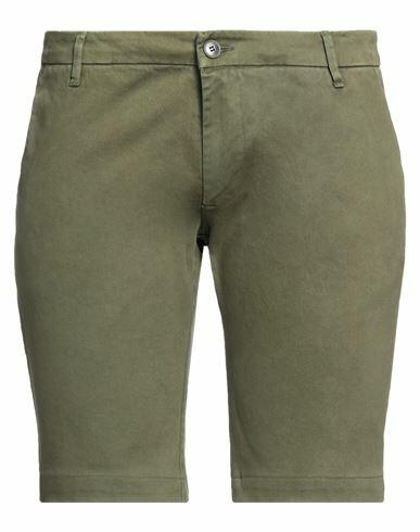 One Seven Two Man Shorts & Bermuda Shorts Military green Cotton, Elastane Cover