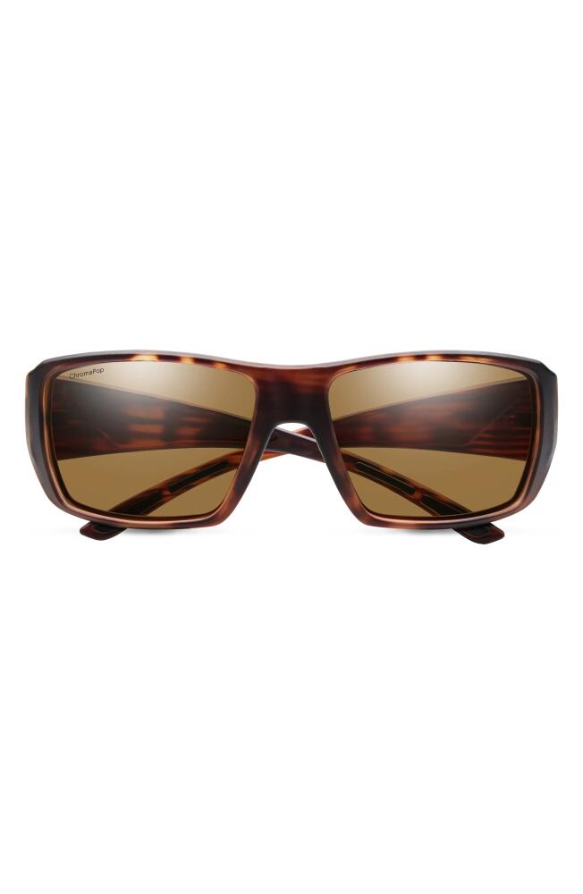 Smith Guides Choice XL 63mm ChromaPop Polarized Oversize Square Sunglasses in Matte Havana /Glass Brown Cover