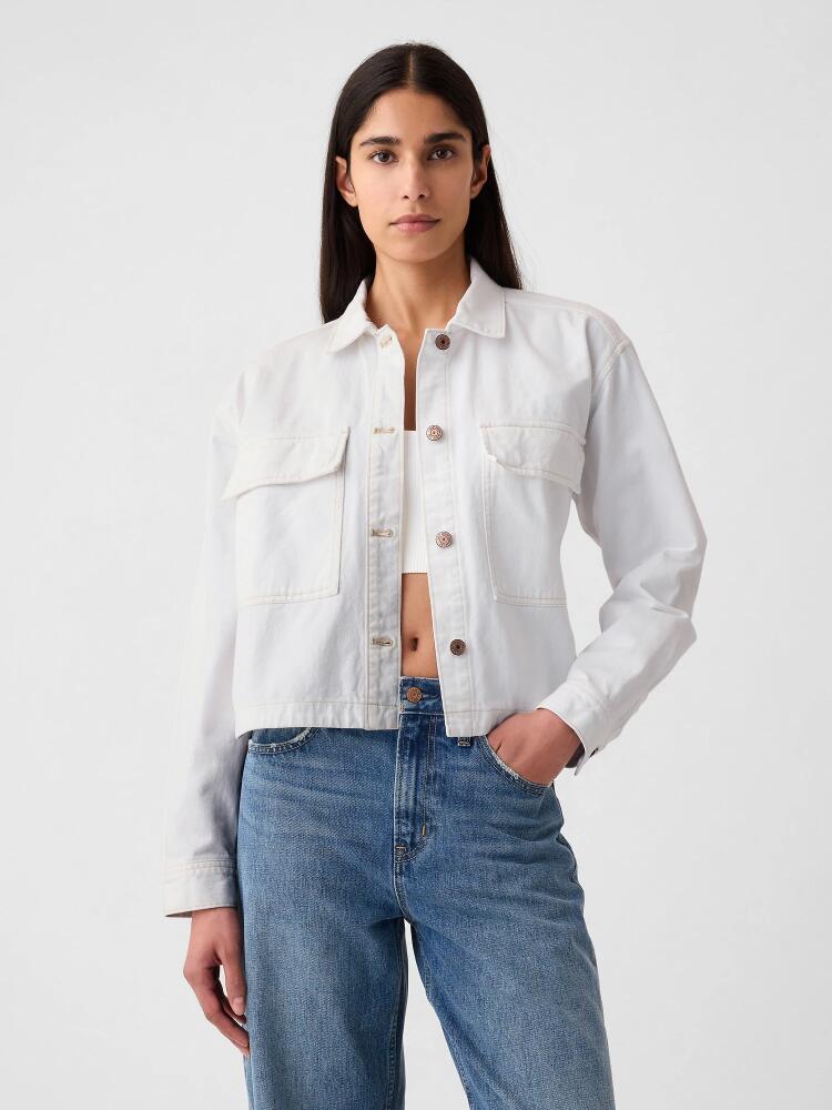 Gap Cropped Denim Shirt Jacket Cover