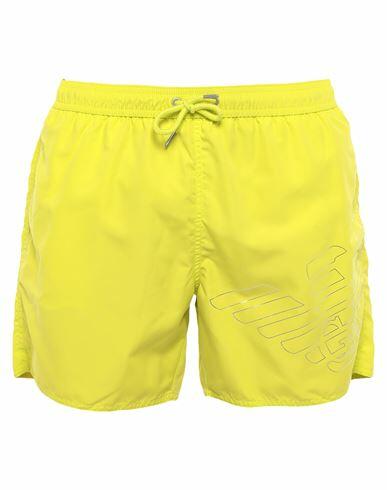 Emporio Armani Man Swim trunks Acid green Polyester Cover