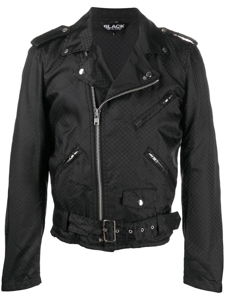 Black Comme Des Garçons checkerboard biker jacket Cover