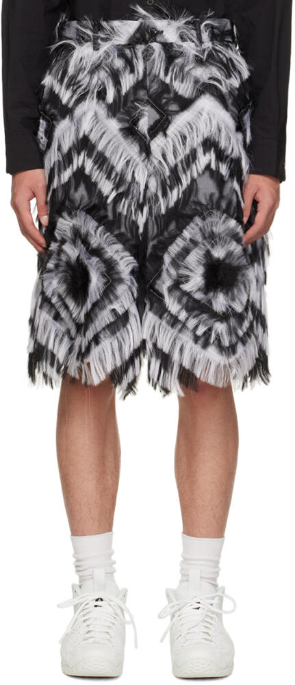 Comme des Garçons Homme Plus Black Fringed Faux-Fur Shorts Cover