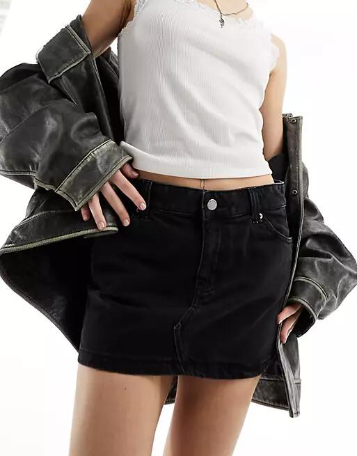 Dr Denim Tiggy mini denim skirt in black used Cover