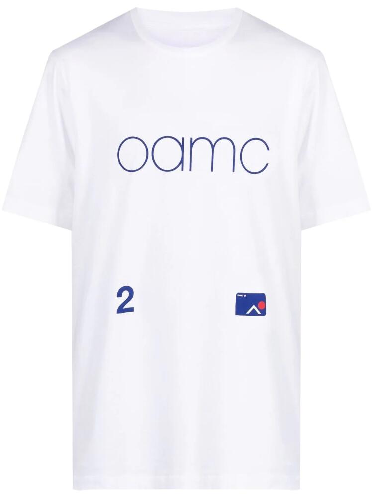 OAMC logo-print cotton T-shirt - White Cover