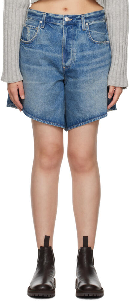 Citizens of Humanity Blue Gaucho Denim Shorts Cover