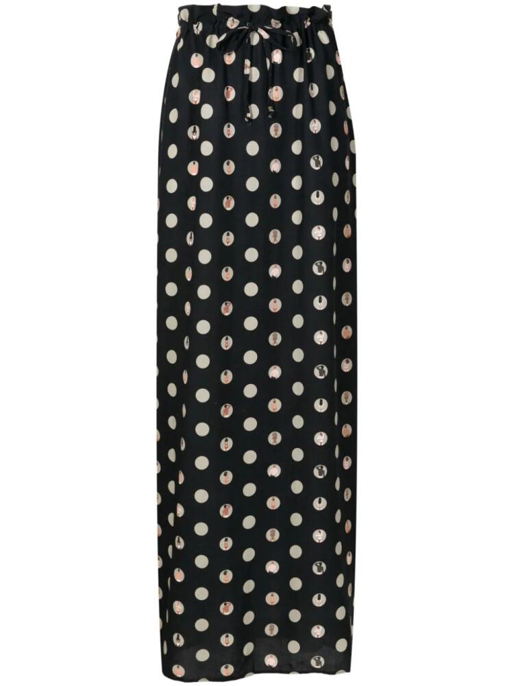 Amir Slama polka-dot print maxi skirt - Black Cover