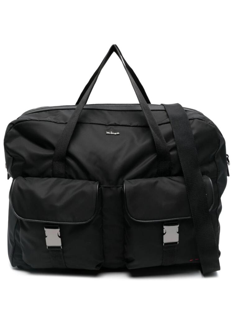 Kiton logo-plaque holdall - Black Cover