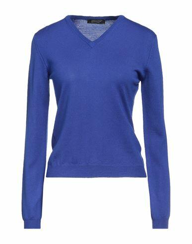 Aragona Woman Sweater Blue Merino Wool Cover