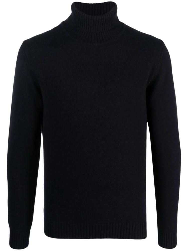 Cenere GB roll-neck cashmere jumper - Blue Cover