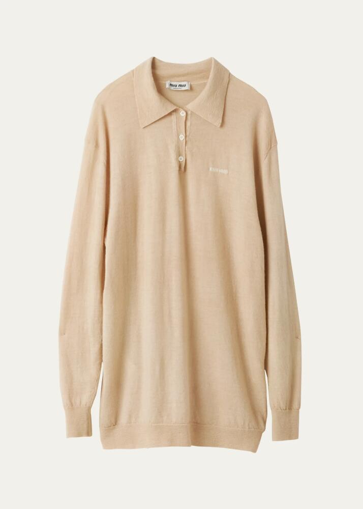 Miu Miu Oversized Cashmere Polo Shirt Cover