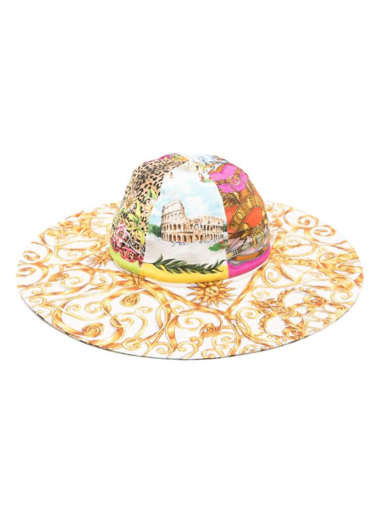 Moschino mixed-pattern cotton sun hat - Brown Cover