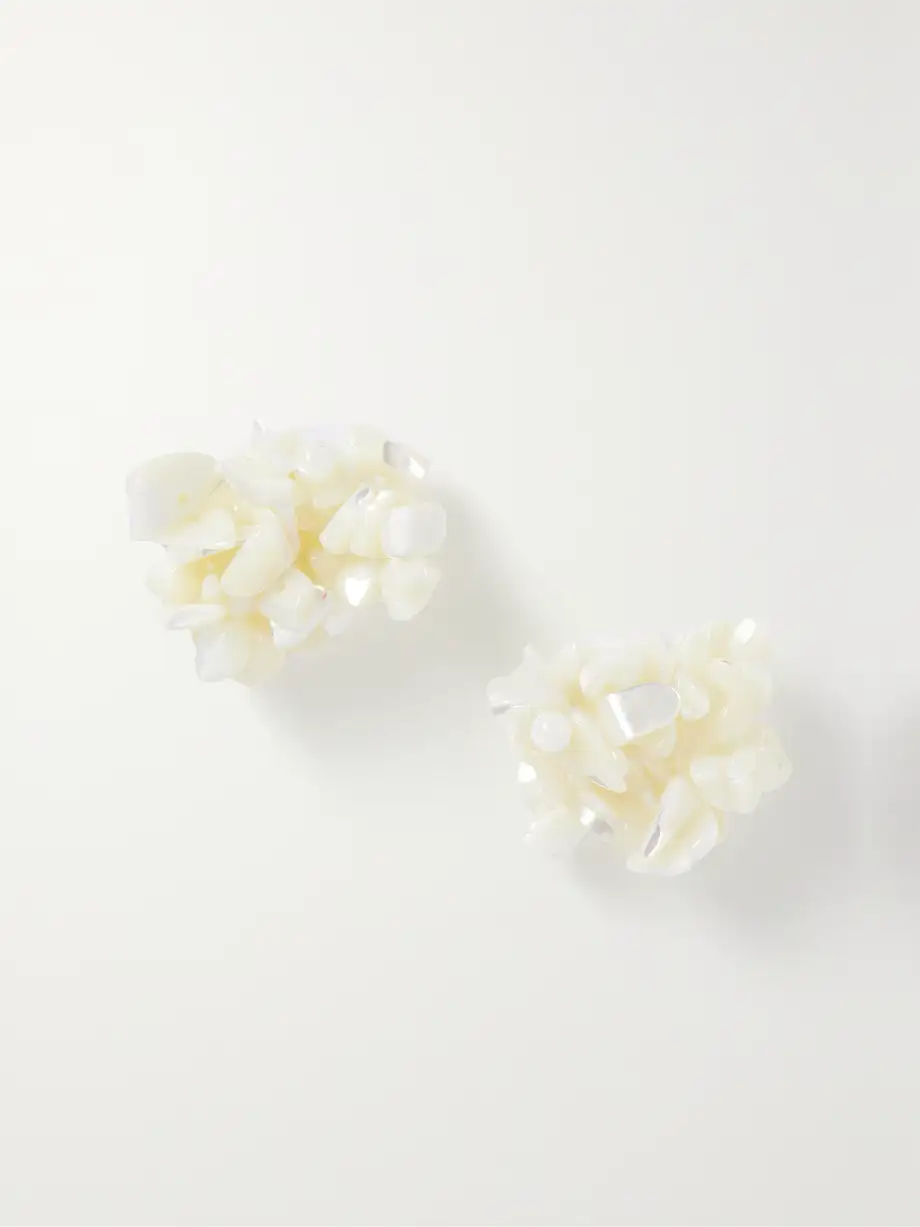 Completedworks - + Net Sustain Platinum-plated Pearl Earrings - White Cover