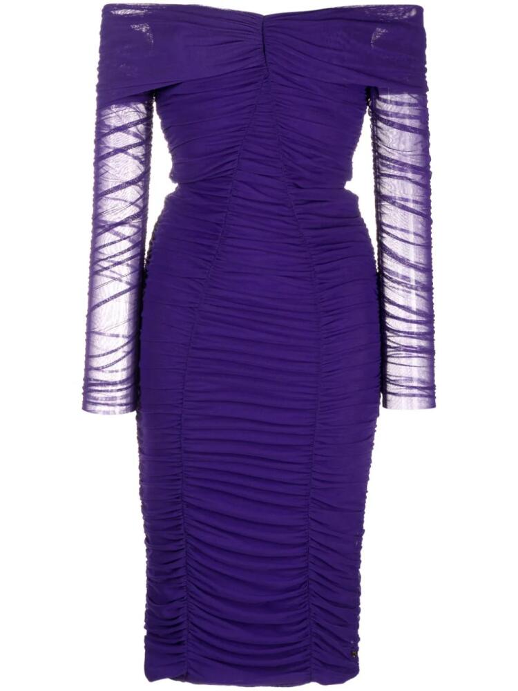 NISSA ruched midi dress - Purple Cover