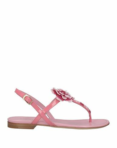 Mia Becar Woman Thong sandal Pink Leather Cover