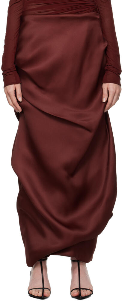 KHAITE Burgundy Olula Maxi Skirt Cover