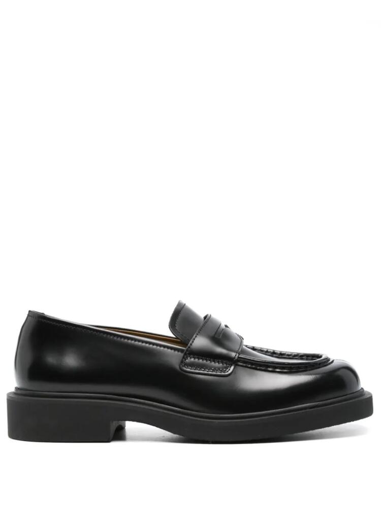 SANDRO penny slot leather loafers - Black Cover