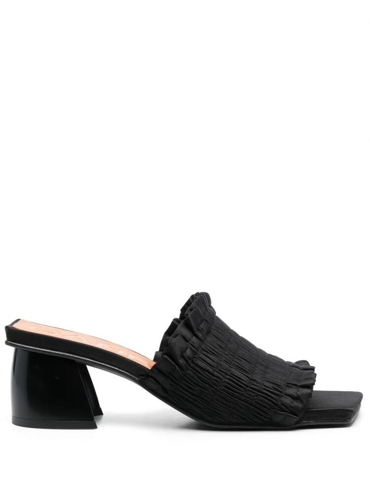 GANNI Smock 65mm kitten-heel mules - Black Cover