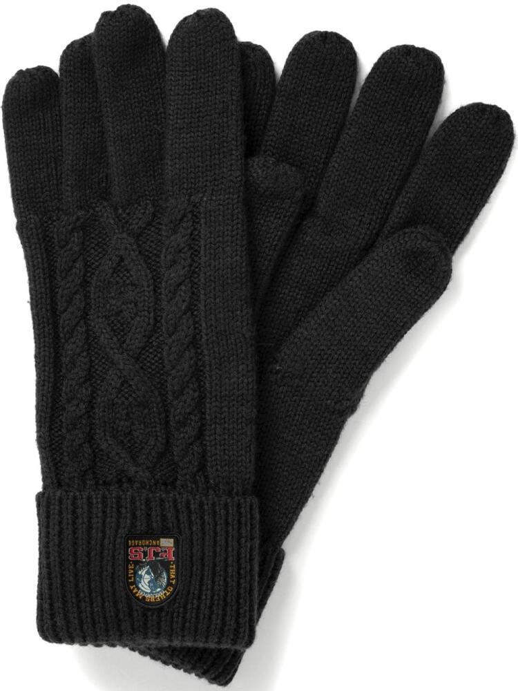 Parajumpers cable-knit wool gloves - Black Cover