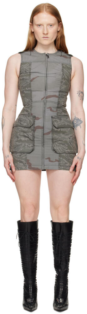 Marine Serre Gray Regenerated Camo Minidress Cover