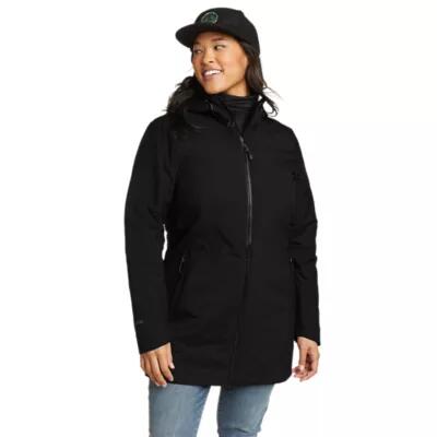 Eddie Bauer Women's Cloud Cap Stretch Insulated Trench Coat Cover