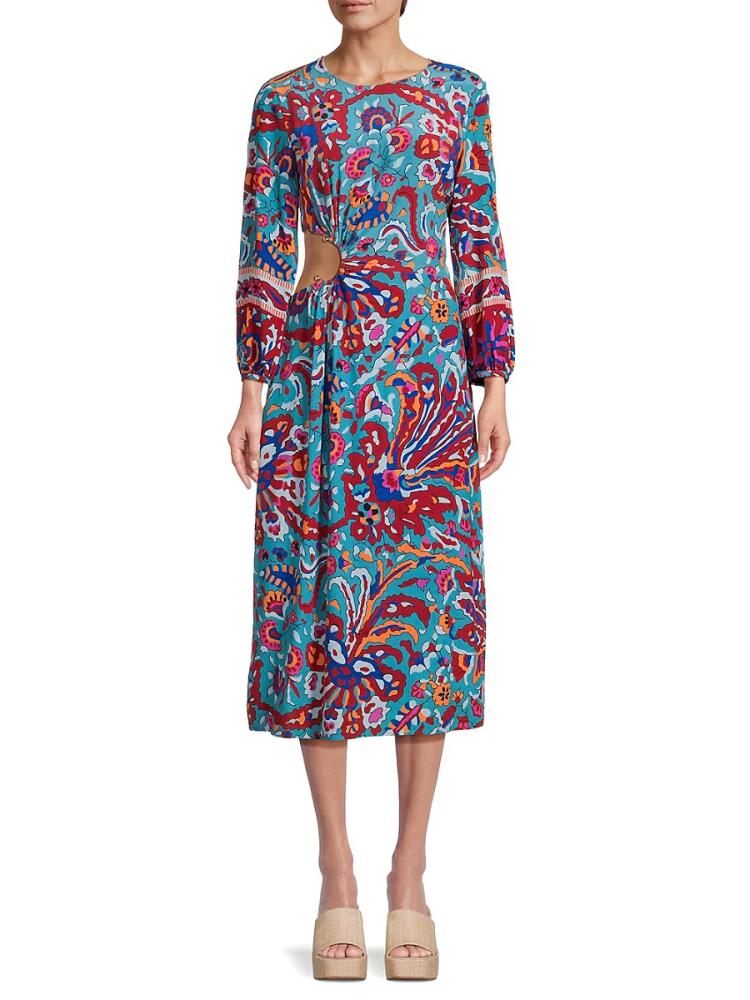 ba & sh Women's Monica Geometric Midi Dress - Blue Multi Cover