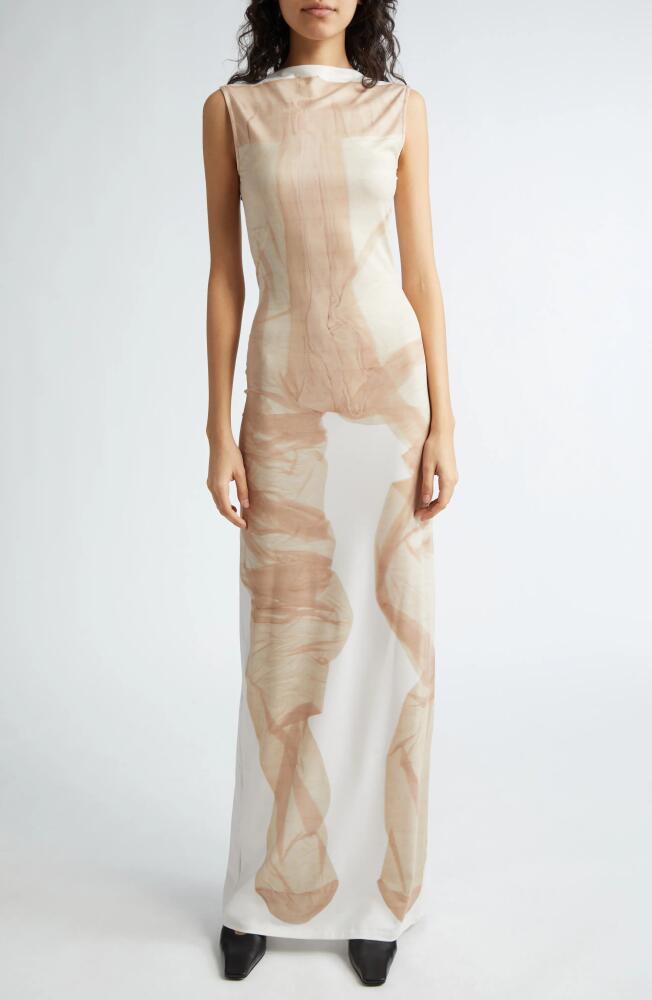 Acne Studios x Katerina Jebb Emati Sleeveless Maxi Dress in White/Beige Cover