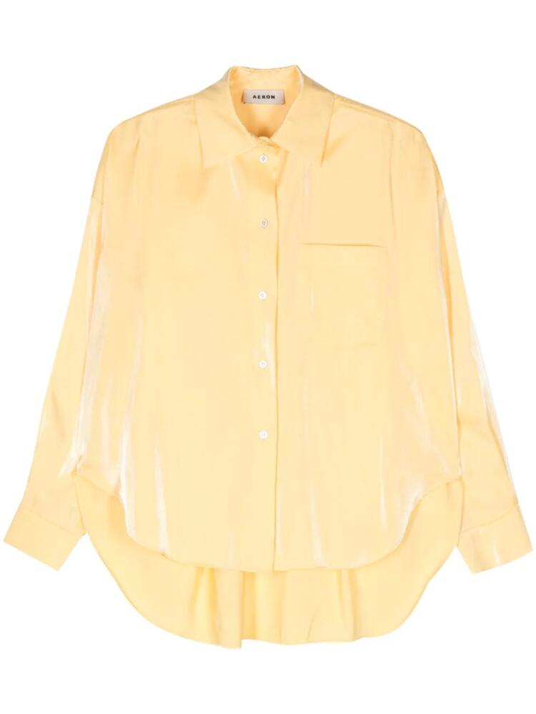 AERON Magnolia iridescent-satin shirt - Yellow Cover