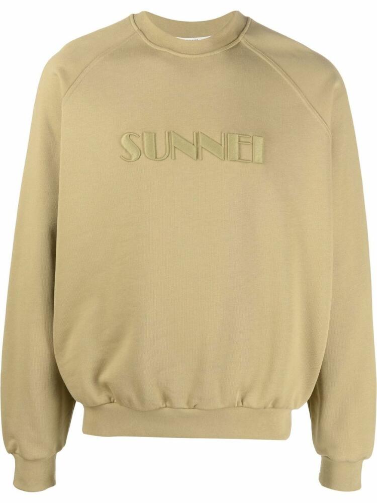 Sunnei logo-embroidered crew-neck sweatshirt - Green Cover