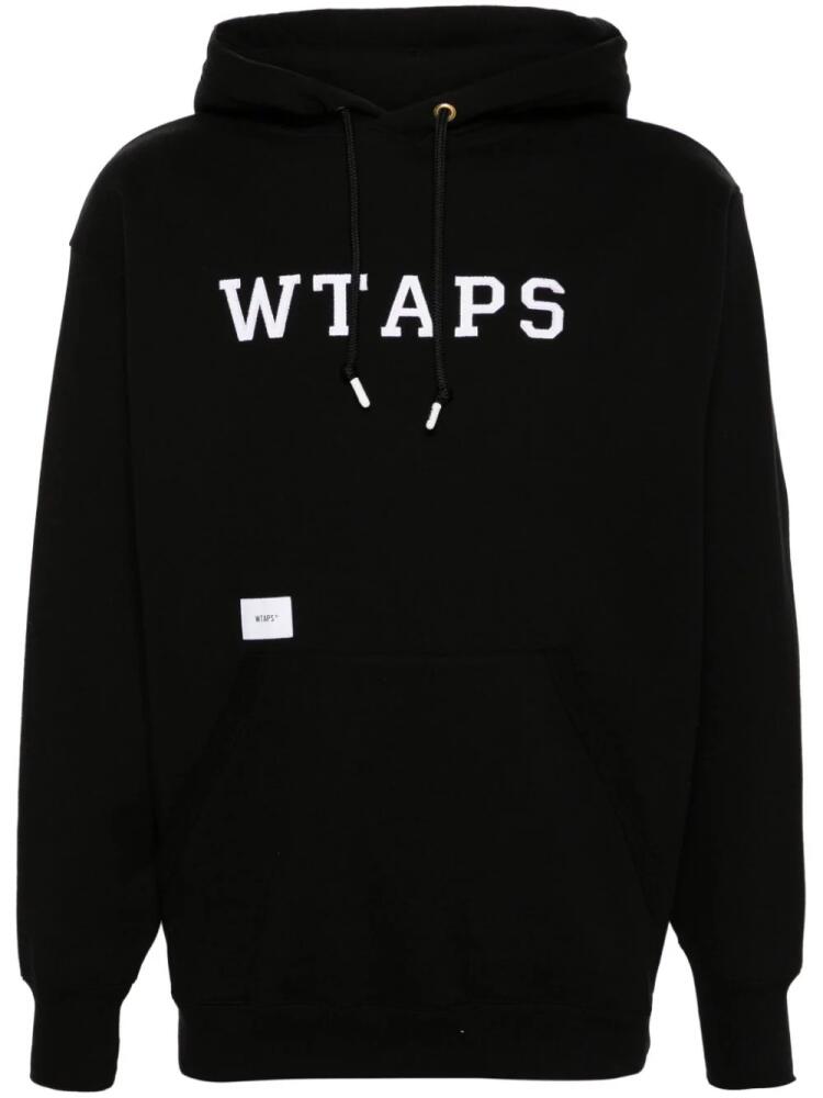 WTAPS logo-patches cotton hoodie - Black Cover