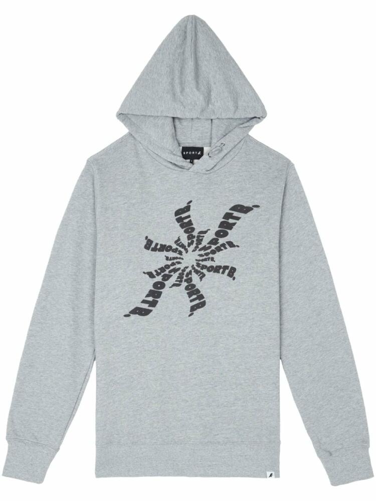 SPORT b. by agnès b. logo-print cotton hoodie - Grey Cover