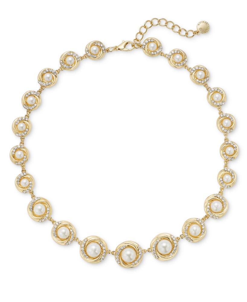 Charter Club Gold-Tone Pave & Imitation Pearl All-Around Collar Necklace, 17"+ 2" extender, Created for Macy's - Gold Cover