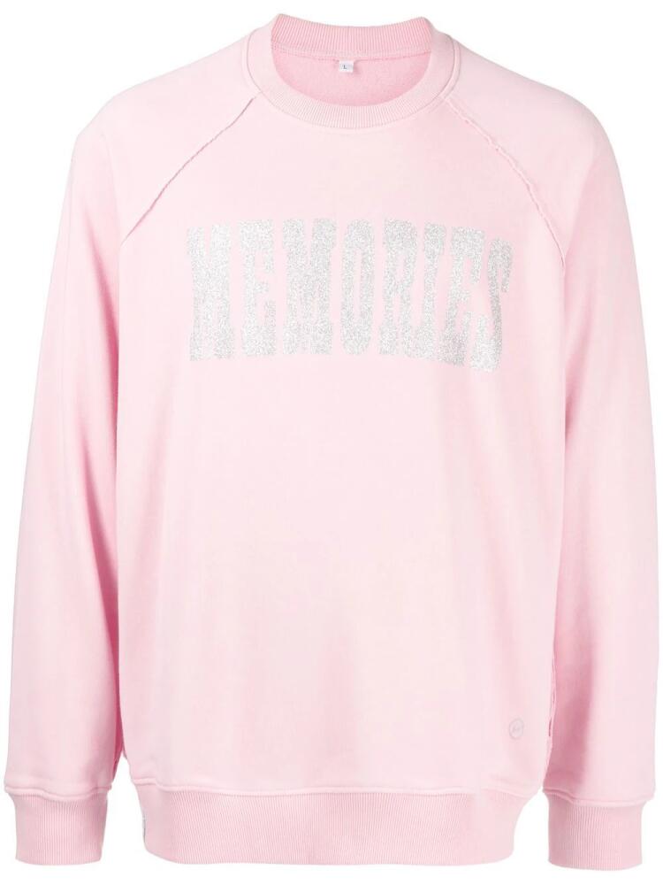 Stain Shade x Hiroshi Fujiwara slogan-print sweatshirt - Pink Cover