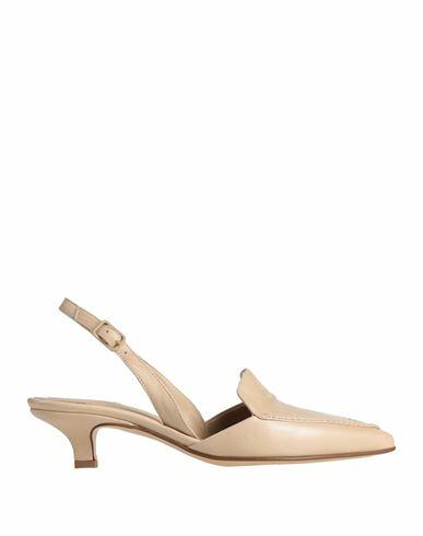 Pomme D'or Woman Pumps Beige Leather Cover