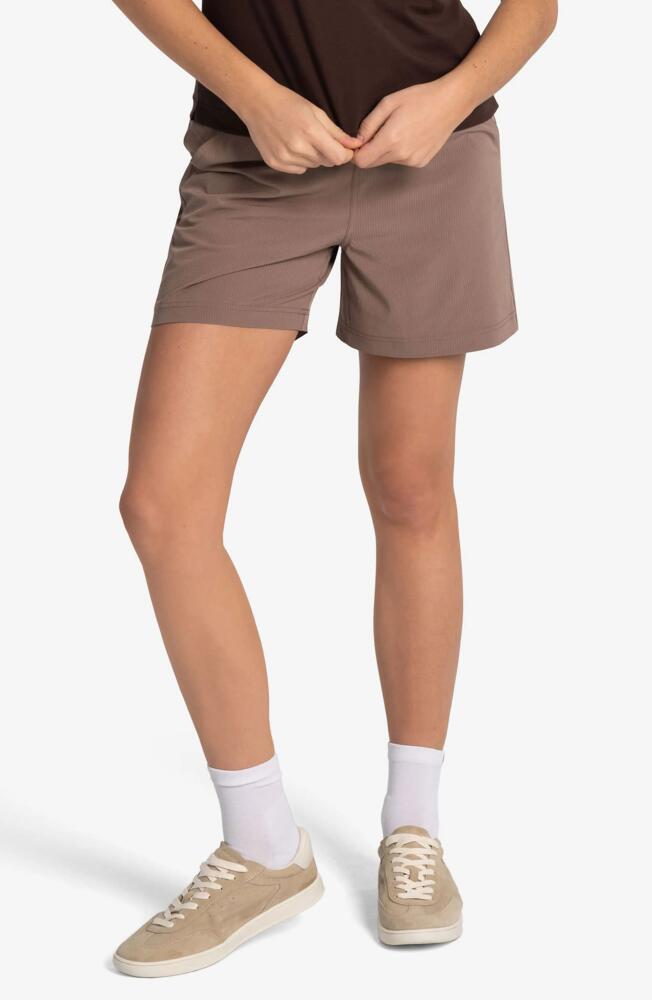 Lole Momentum Drawstring Shorts in Fossil Cover