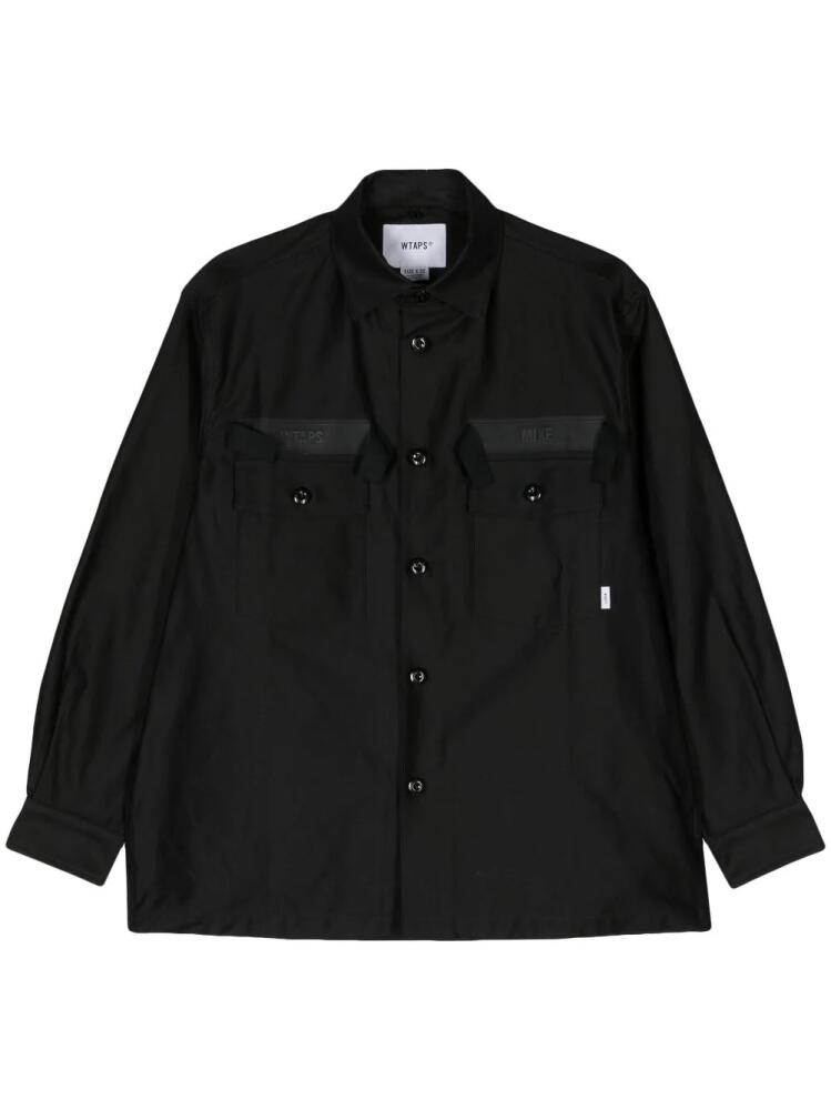 WTAPS classic-collar cotton overshirt - Black Cover