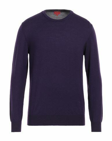 Isaia Man Sweater Purple Wool Cover