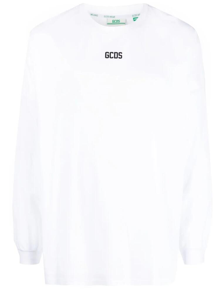 GCDS logo-print long-sleeved T-shirt - White Cover