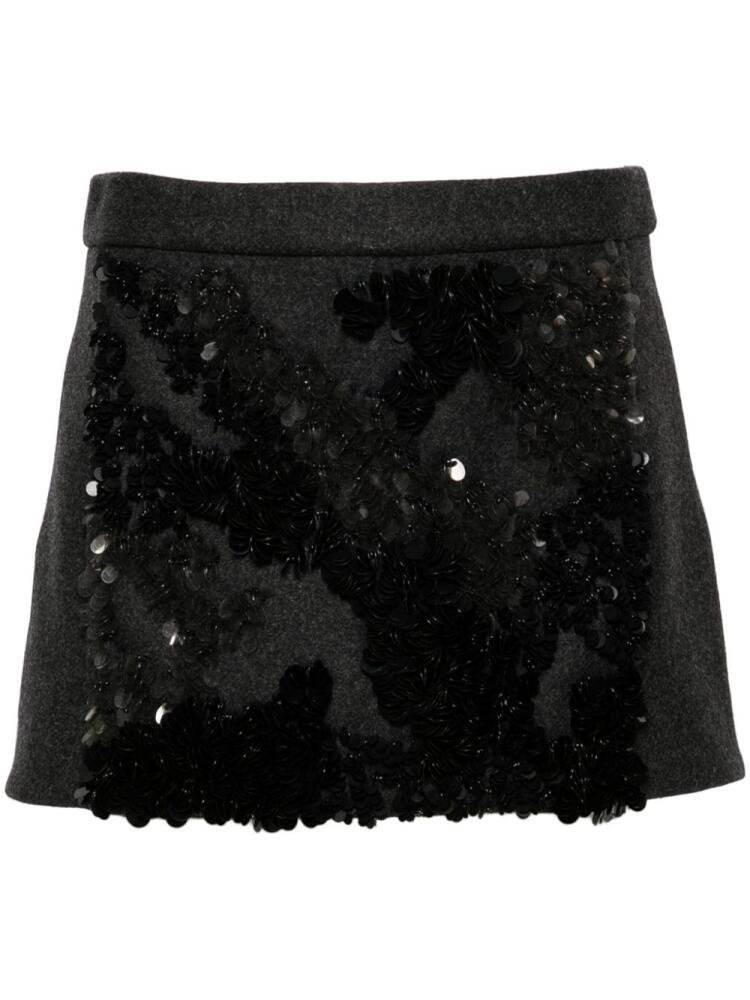 Plan C sequined mélange-effect mini skirt - Grey Cover